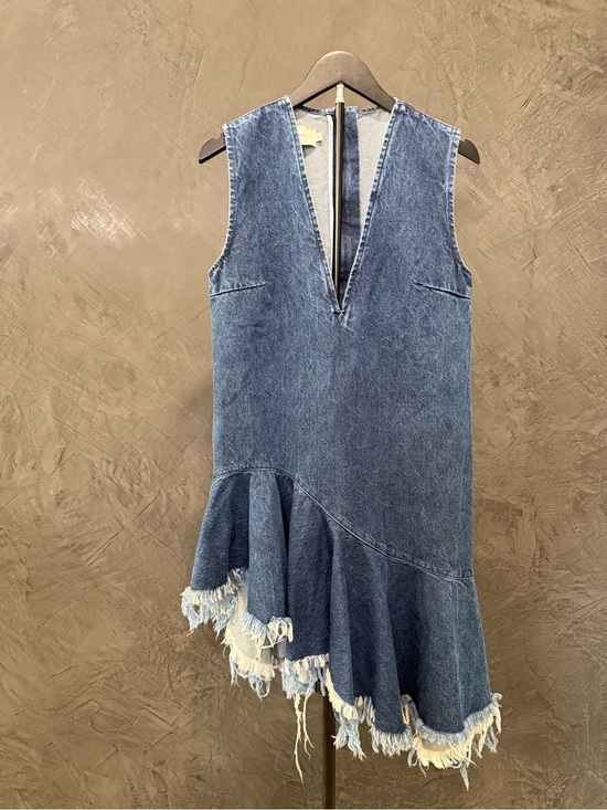 Marques' Almeida Dresses & Skirts - Marques’ Almeida NWOT Asymmetrical Denim Frayed Hem Dress - Blue size S